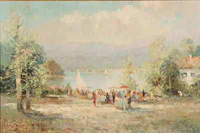 EUROPEAN LAKESIDE SCENE