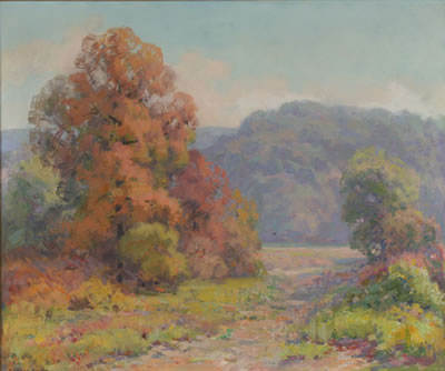 Brown County fall landscape by Gordon Fiscus - Auction record, sale price, and art valuation. Compare with similar artists and explore comparable artworks.