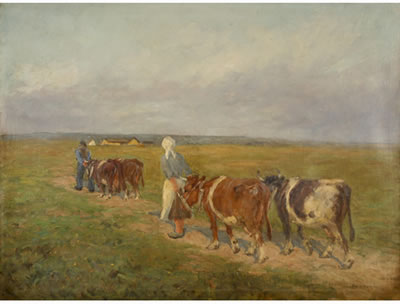 Leading cattle