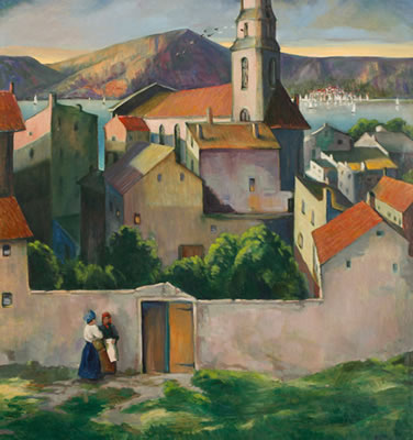 Sample artwork by Herbert Reynolds (HR) Kniffin (1886 - 1970), known for landscape, marine and urban view painting, teaching - View similar artists and auction records