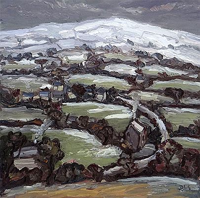 Clwydian hills entitled verso 'Melting Snow, Llysfaen' by David Lloyd Griffith - Auction record, sale price, and art valuation. Compare with similar artists and explore comparable artworks.