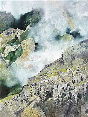 Dispersing mist at Cwm Glas Mawr