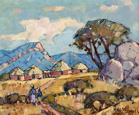 Venda Village and figures walking