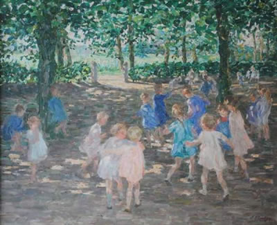 Scène d'enfants jouant