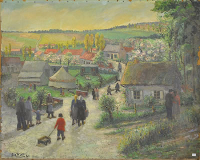 Vue de village animée