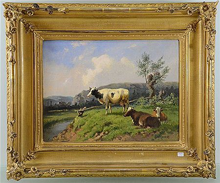 Vaches au pâturage le long du canal