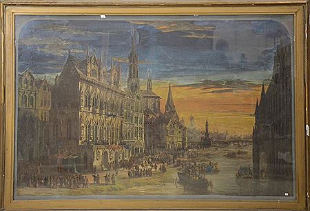 "Vue animée d'une ville de Flandre"