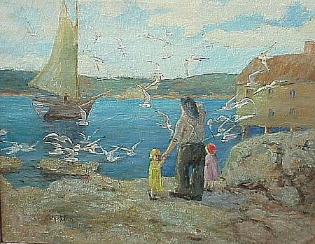 Children Feeding the Birds at Shore by Alethea Platt - Auction record, sale price, and art valuation. Compare with similar artists and explore comparable artworks.