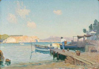 Départ des pêcheurs dans le Midi, 1920 by Laurent-Marius-Auguste Mattio - Auction record, sale price, and art valuation. Compare with similar artists and explore comparable artworks.