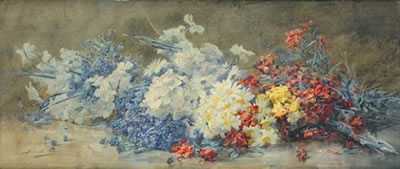Giroflées et narcisses by Blanche Odin - Auction record, sale price, and art valuation. Compare with similar artists and explore comparable artworks.