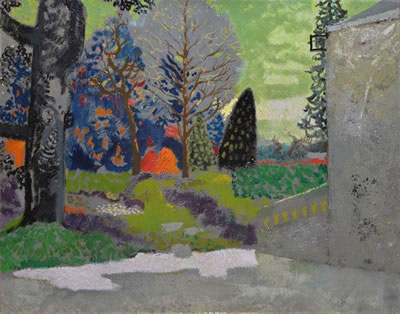 Le parc (au dos : une esquisse de femme cravatée)