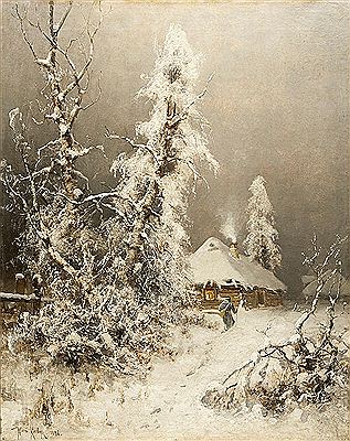 Winter landscape by Juli Yulevich Klever Jr - Auction record, sale price, and art valuation. Compare with similar artists and explore comparable artworks.