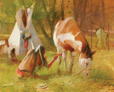 Paintin' a Paint by Bonnie Conrad - Auction record, sale price, and art valuation. Compare with similar artists and explore comparable artworks.