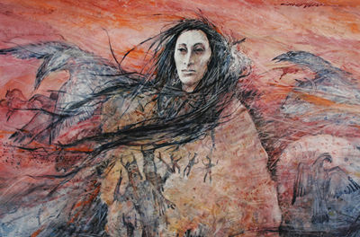 Mandan Girl in Painted Robe by Charles Bear - Auction record, sale price, and art valuation. Compare with similar artists and explore comparable artworks.