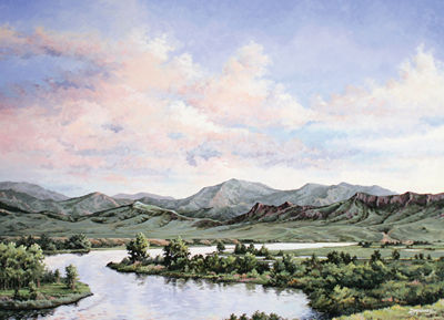 Evening Repose Along the Missouri River by Dave Maloney - Auction record, sale price, and art valuation. Compare with similar artists and explore comparable artworks.