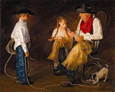 Showin' em the Ropes by Loren Entz - Auction record, sale price, and art valuation. Compare with similar artists and explore comparable artworks.