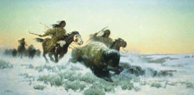 The Mandan Buffalo Hunt-Dec. 7, 1804