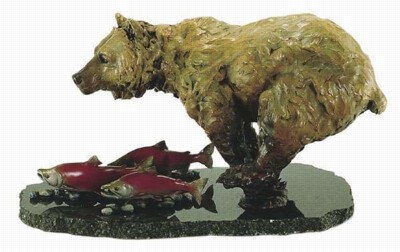 Running Bear with Salmon