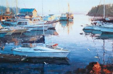The Harbor in Early Morning by Xiaogang Zhu - Auction record, sale price, and art valuation. Compare with similar artists and explore comparable artworks.