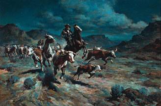 Sample artwork by Ronald Crooks (1925 - 2006), known for painter-western romantic genre - View similar artists and auction records