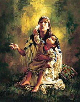 Sample artwork by Karen Noles (Born 1947), known for indian children, illustration - View similar artists and auction records