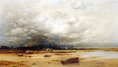 Estuary Landscape With Storm Approaching