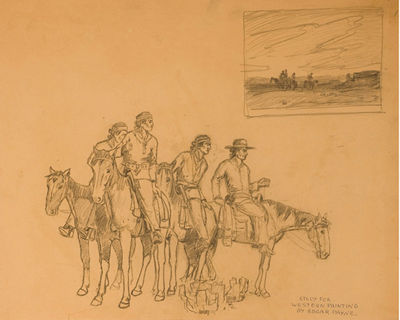 STUDY FOR INDIAN HORSEMAN