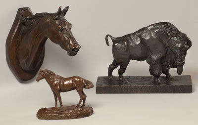 Three works: Red Bird, Bessie B, and Standing Buffalo