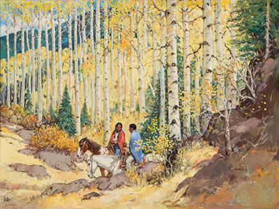 Sample artwork by James Butler (Born 1925), known for landscape, native americans, cowboys - View similar artists and auction records
