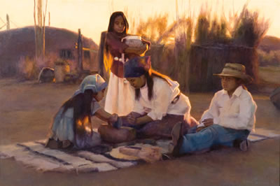 The Desert Children by Tom Darro - Auction record, sale price, and art valuation. Compare with similar artists and explore comparable artworks.