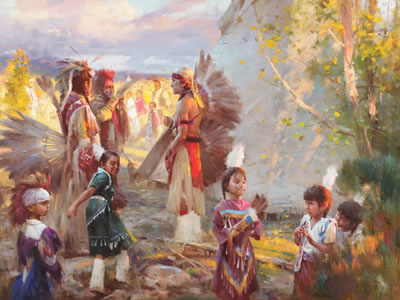 The Pow Wow by Huihan Liu - Auction record, sale price, and art valuation. Compare with similar artists and explore comparable artworks.