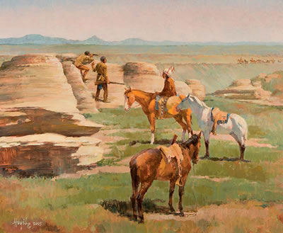 Blackfeet Scouting the Lewis Party - 1806
