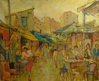 Place de marché ou puces by Maurice Montet - Auction record, sale price, and art valuation. Compare with similar artists and explore comparable artworks.