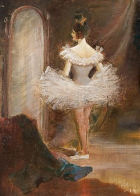 Danseuse dans sa loge.