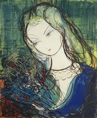 La fille aux fleurs.