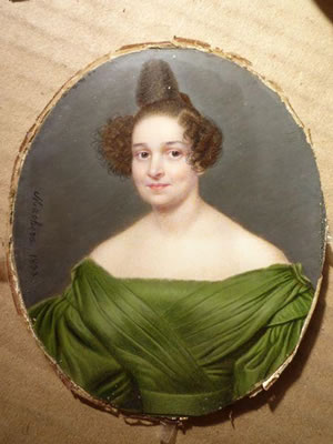 Portrait de dame à la robe verte.