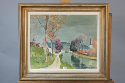 Vue du canal de Bougogne by Henri Vincenot - Auction record, sale price, and art valuation. Compare with similar artists and explore comparable artworks.