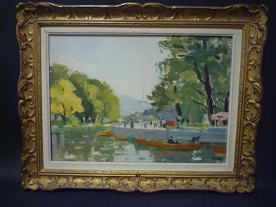 Les bateaux à Aix-les-Bains. by René Ruby - Auction record, sale price, and art valuation. Compare with similar artists and explore comparable artworks.