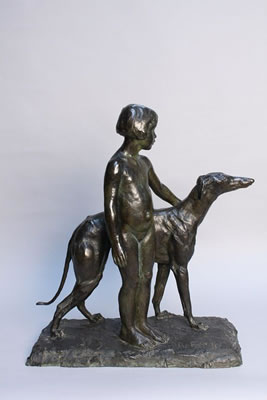 Enfant et lévrier.