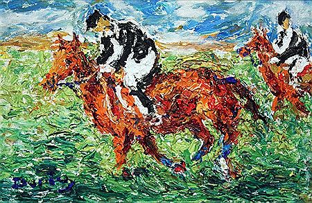 Les Jockeys. by Julien Duriez - Auction record, sale price, and art valuation. Compare with similar artists and explore comparable artworks.