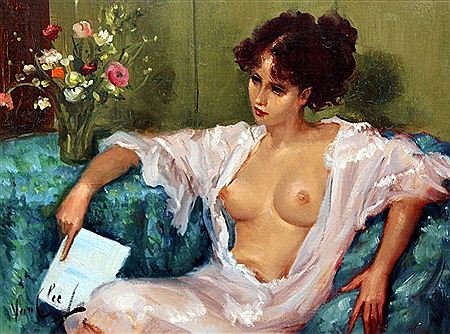 Jeune femme à la lettre.