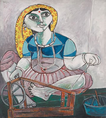 Gujrati Woman Spinning by Paritosh Sen - Auction record, sale price, and art valuation. Compare with similar artists and explore comparable artworks.