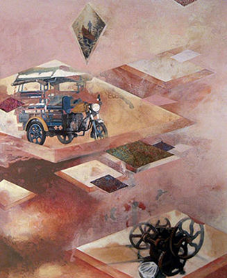 Sample artwork by Arunanshu Chowdhury (Born 1969), known for paintings - View similar artists and auction records