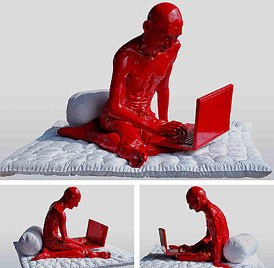 Sample artwork by Debanjan Roy (Born 1975), known for fiberglass male figure sculpture - View similar artists and auction records