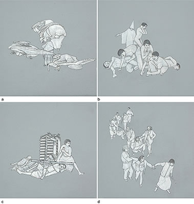 ) Pieta b) Abu Gharaib c) Lebanon d) Taliban Execution (from the Disasters of War series)