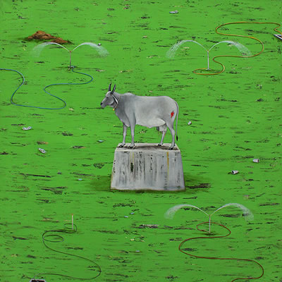 Sacred Cow by Alok Bal - Auction record, sale price, and art valuation. Compare with similar artists and explore comparable artworks.