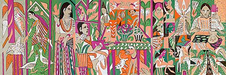 Pastoral (Triptych) by K G Subramanyan - Auction record, sale price, and art valuation. Compare with similar artists and explore comparable artworks.