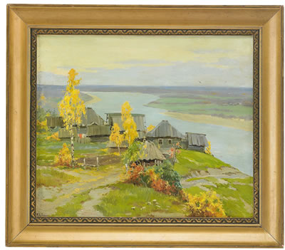 Village on the heights above the river