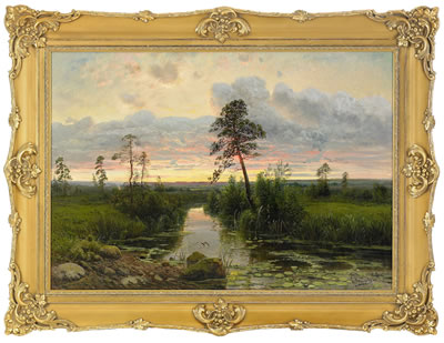 Evening landscape by Semyon Feodorovich Feodorov - Auction record, sale price, and art valuation. Compare with similar artists and explore comparable artworks.