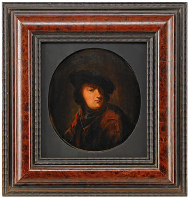 Självporträtt med barett i Rembrandts stil